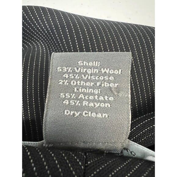 Ann Taylor Women's Margo Dress Pants Black White Pinstripe Virgin Wool Size 10 - Picture 6 of 12